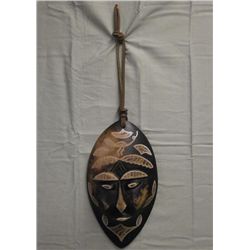 Tribal Face w/Leather Wall Hanging Strap