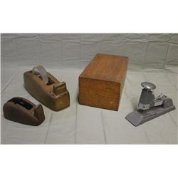 Vintage Tape Dispensers, Stapler & Card Box