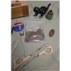 Image 4 : Wood Cigar Box w/Assorted Vintage Items