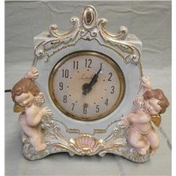 Lanshire Ceramic Clock With Cherubs