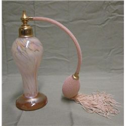 Pink Opalescent Perfume Bottle w/Atomizer