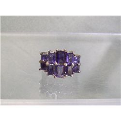 Purple Garnet & Sterling Silver Ring - Size 7