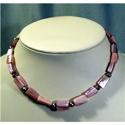 Pink & Light Purples Mother Of Pearl Choker