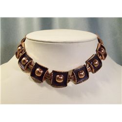 Renoir Vintage Copper & Black Choker Necklace