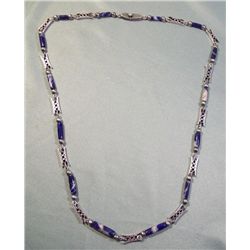 Sterling Silver & Lapis Lazuli Necklace - 28"