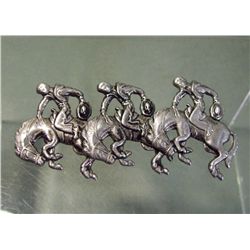 Triple Bronco Riders Large Western Pin
