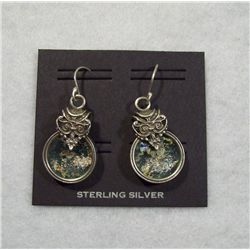 Sterling Silver & Dichroic Glass Owl Earrings