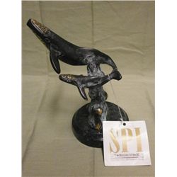 Bronzed Humpback Whale Pair Sculpture - SPI