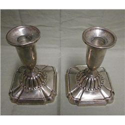2 Towle Sterling Silver Candle Holders - Weighted