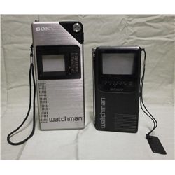 2 Sony Watchman B&W TV's - FD-210 & FD-230
