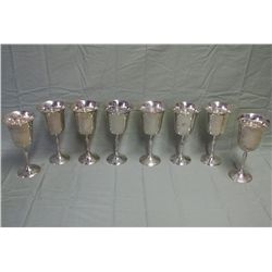 8 BPNS Silver Plate Wine Goblets - 7-1/2"
