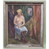 Image 1 : Rustic Framed Original Partial Nude Painting