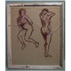 Image 3 : Rustic Framed Original Partial Nude Painting