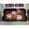 Image 4 : NIB 3 Piece Nested Laquerware Tray Set