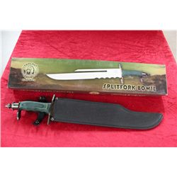 NIB Chipaway Splitfork Bowie Knife w/Sheath
