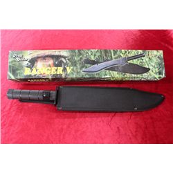 NIB Frost Large Ranger V Knife w/Sheath