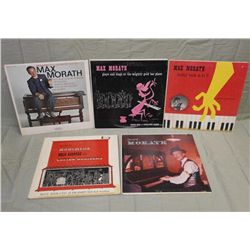 5 Max Morath Ragtime LP's - 2 Signed Back Covers