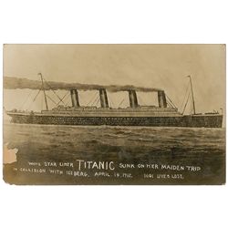 White Star Liner Titanic Sunk on her Maiden Trip