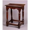 Image 1 : A 17th Century Oak Joined Stool], the rectangular seat with moulded edge, with bracket apron and...