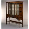 Image 1 : An Edwardian Mahogany and Inlaid Serpentine Display Cabinet], having a projecting cornice and swa...