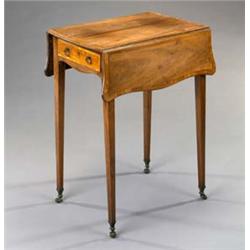 A Small George III Mahogany Pembroke Table], the serpentine top crossbanded with satinwood, over...