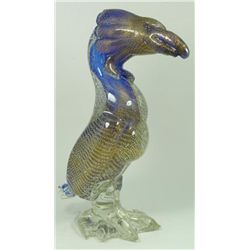MURANO GLASS GOLD FLECKED DODO BIRD SCULPTURE