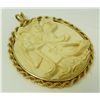 Image 1 : IVORY PENDANT WITH 10K YG ROPE FRAME