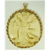 Image 2 : IVORY PENDANT WITH 10K YG ROPE FRAME