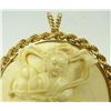 Image 3 : IVORY PENDANT WITH 10K YG ROPE FRAME