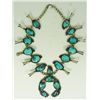 Image 1 : NATIVE AMERICAN SILVER & TURQUOISE NECKLACE