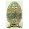 Image 1 : RUSSIAN SILVER ENAMELED EGG BOX w STAND