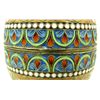 Image 3 : RUSSIAN SILVER ENAMELED EGG BOX w STAND