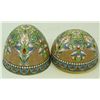 Image 4 : RUSSIAN SILVER ENAMELED EGG BOX w STAND