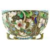 Image 3 : RUSSIAN SILVER ENAMELED SCROLLED FLORAL EGG