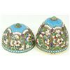 Image 4 : RUSSIAN SILVER ENAMELED SCROLLED FLORAL EGG
