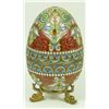 Image 1 : RUSSIAN SILVER ENAMELED EGG WITH STAND