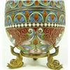 Image 3 : RUSSIAN SILVER ENAMELED EGG WITH STAND