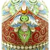 Image 4 : RUSSIAN SILVER ENAMELED EGG WITH STAND