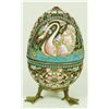 Image 1 : RUSSIAN SILVER ENAMELED SWANS EGG
