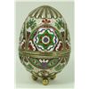 Image 1 : RUSSIAN SILVER ENAMELED EGG WITH STAND