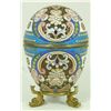 Image 1 : RUSSIAN SILVER ENAMELED EGG ON STAND