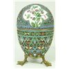 Image 1 : RUSSIAN SILVER ENAMELED FLORAL EGG
