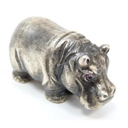 RUSSIAN SILVER HIPPOPATAMUS FIGURE