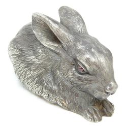 RUSSIAN SILVER SEATED RABBIT FIGURE