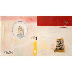 MICHAEL BYRON 'CIRCUS' MIXED MEDIA WORK ON WOOD