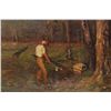 Image 3 : ARTHUR DAWSON OIL PAINTING ON CANVAS TREE CUTTER