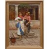 Image 2 : LUIGI PASTEGA OIL PAINTING ON CANVAS OF COUPLE