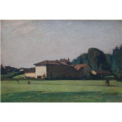 LOUIS JOURDAN OIL ON CANVAS OF LANDSCAPE SCENE