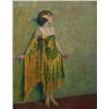 Image 1 : F. LUIS MORA OIL PAINTING ON CANVAS OF DECO WOMAN