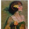 Image 3 : F. LUIS MORA OIL PAINTING ON CANVAS OF DECO WOMAN